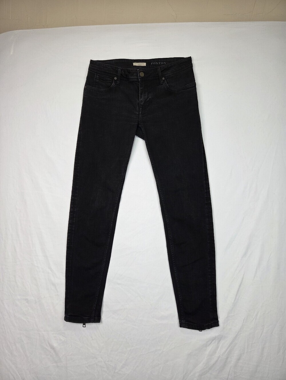 Burberry Brit Foxton Skinny Jeans Size 30 Dark Wash Ankle Zip Stretch Denim